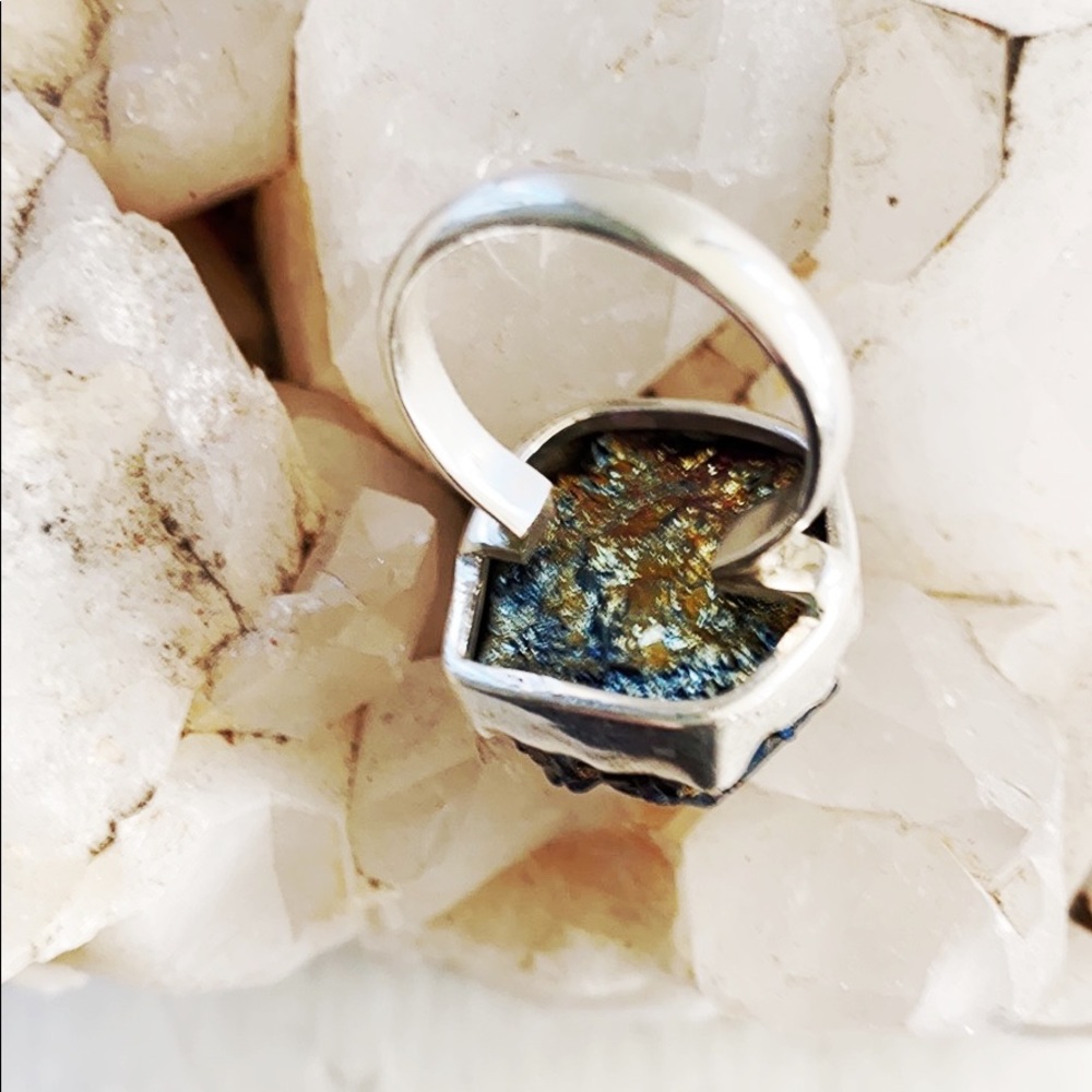 Titanium Quartz Sterling Silver Ring - image 2